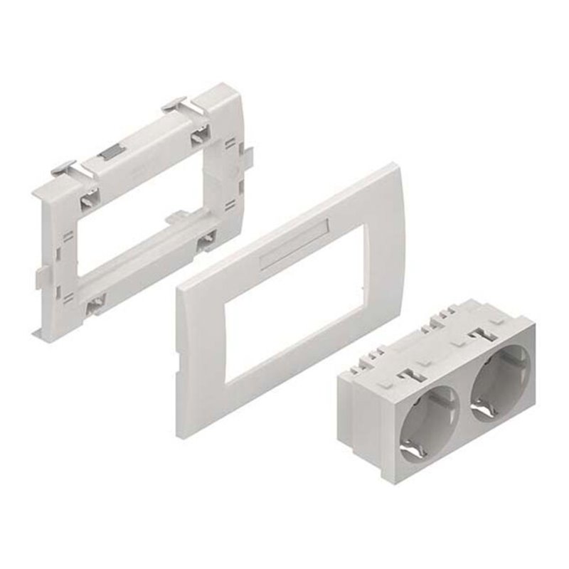 HKL Zweifachsteckdoseneinheit weiss KES-2.3.3