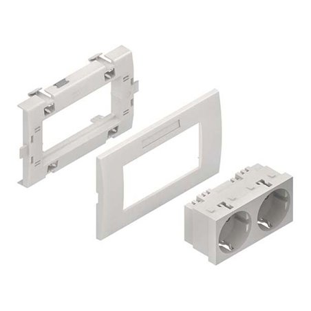 HKL Zweifachsteckdoseneinheit weiss KES-2.3.3