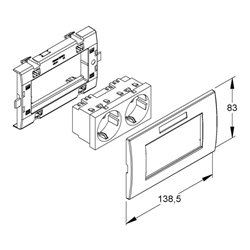 HKL Zweifachsteckdoseneinheit weiss KES-2.3.3