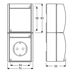 Busch-Jaeger Kombination SCHUKO Steckdose, mit Wipp. 2601/6/20 EBW-53