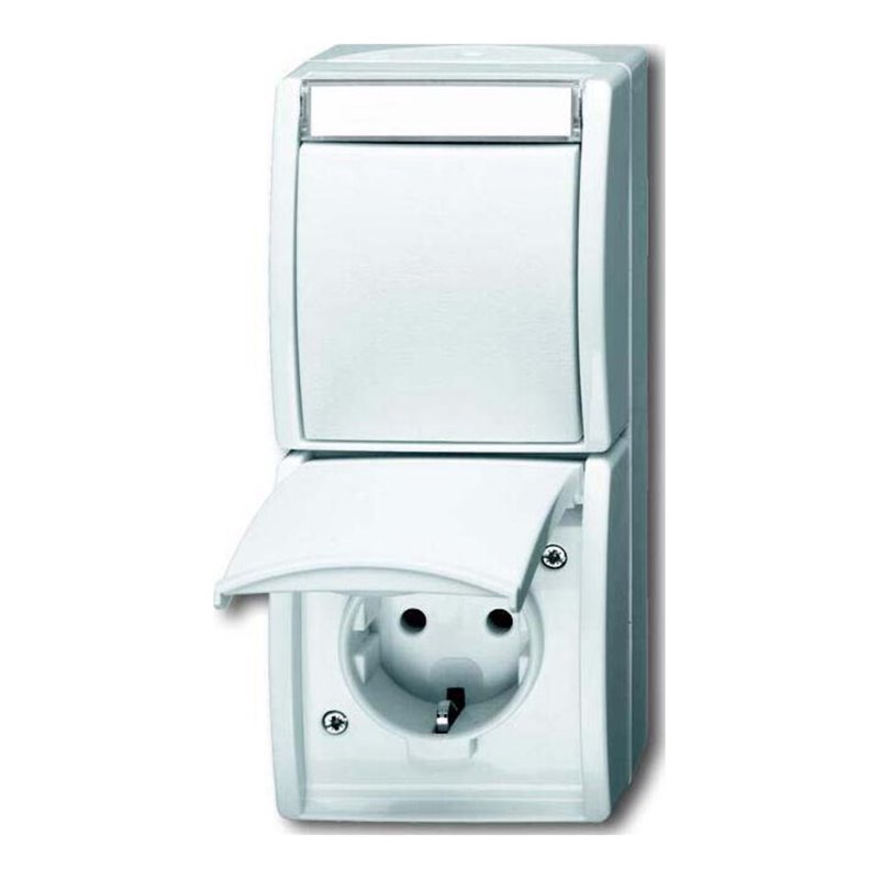 Busch-Jaeger Kombination SCHUKO Steckdose, mit Wipp. 2601/6/20 EBW-54