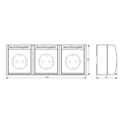 Busch-Jaeger SCHUKO-Dreifachsteckdose 2300/3 EW-54