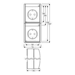 Busch-Jaeger Steckdose 2fach senkrecht m.Beschriftungsfeld 20-02 EWN-54
