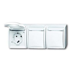 Busch-Jaeger Steckdose 3fach waagerecht 2300/3 EWN-54