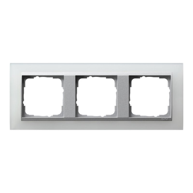 Gira Abdeckrahmen 3f.opak ws m.alu.ZL, Event 021350