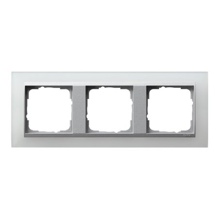 Gira Abdeckrahmen 3f.opak ws m.alu.ZL, Event 021350