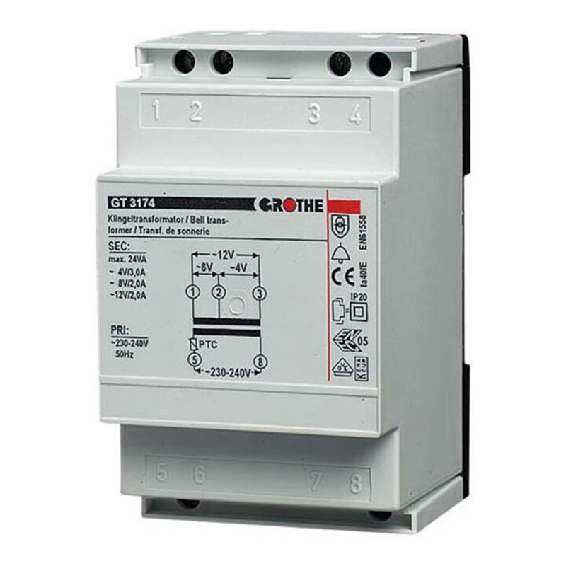 Grothe Klingeltransformator 3,0/2,0/2,0A GT 3174