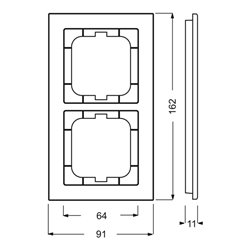 Busch-Jaeger Rahmen 2-fach weißglas 1722-280