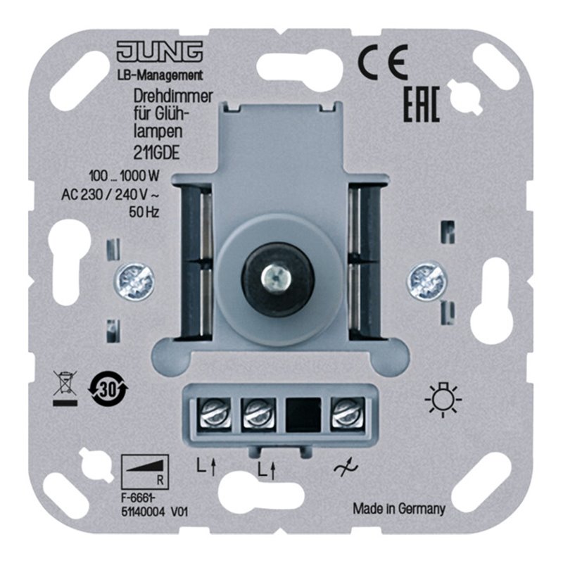 Jung Drehdimmer mit Druckschalter 211 GDE