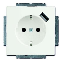 Busch-Jaeger Schuko/USB-Steckdose studioweiß matt 20 EUCBUSB-884