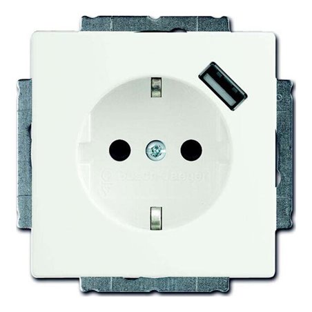 Busch-Jaeger Schuko/USB-Steckdose studioweiß matt 20 EUCBUSB-884
