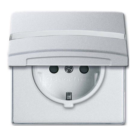 Busch-Jaeger Schuko-Steckdoseneinsatz IP44 alusilber 20 EUGKBN-33-101