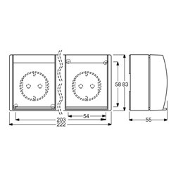 Busch-Jaeger Schuko-Steckdose 3f. waagerecht 2300/3 EWN-53