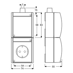 Busch-Jaeger Kombination Steckd.+Se.schalter 2601/5/20EW-53-503
