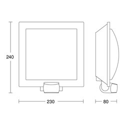Steinel Sensor-Leuchte 20W IP44 230-240V L 20 S Edelstahl