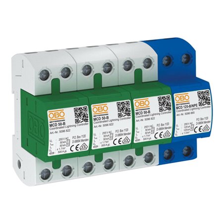OBO Bettermann Vertr Blitzstromableiter Set f.TT u.TNS Netze MCD 50-B 3+1