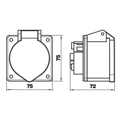 OBO Bettermann Vertr CEE-Anbausteckdose 3-p+N+PE 400V16A CEE-16A