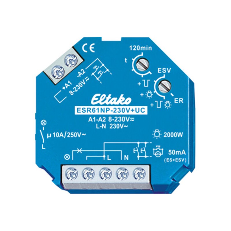 Eltako Stromstoßschalter 1S nicht pot.frei 10A ESR61NP-230V+UC