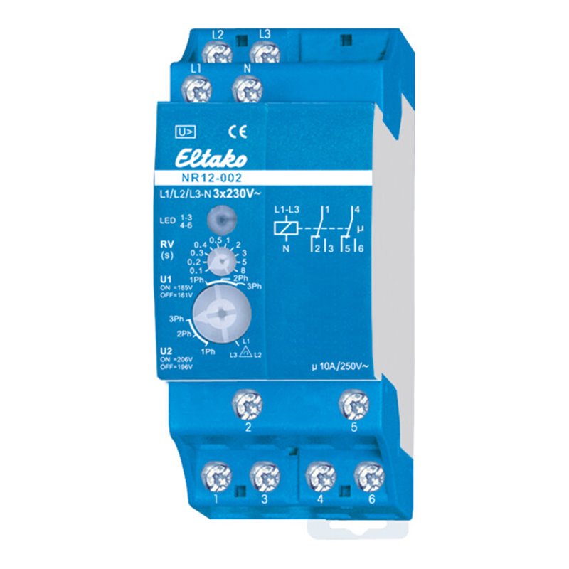 Eltako Netzüberwachungsrelais 2W pot.frei 10A/250V NR12-002-3x230V