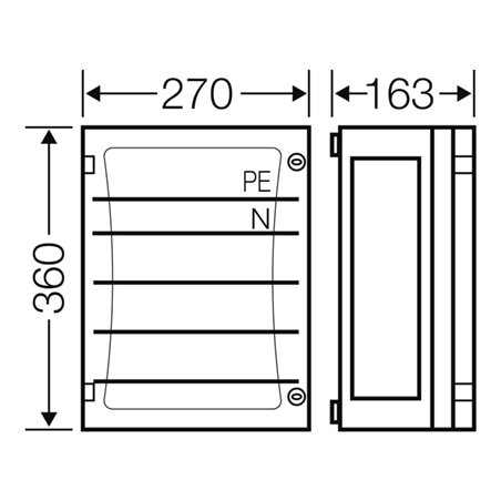 Hensel Sammelschienengehäuse 270x360mm 250A 5p. FP 3212