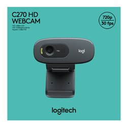 Logitech Webcam USB 3MP HD, sw, Retail C270