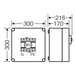 Hensel Mi-Lastschaltergehäuse 100A, 3polig+PE+N Mi 7213