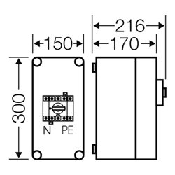 Hensel Mi-Lastschaltergehäuse 63A, 3polig+PE+N Mi 7103