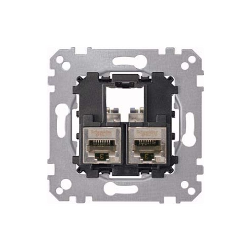 Merten Tragplatte 2fach m. RJ45 Cat6A STP MEG4576-0022