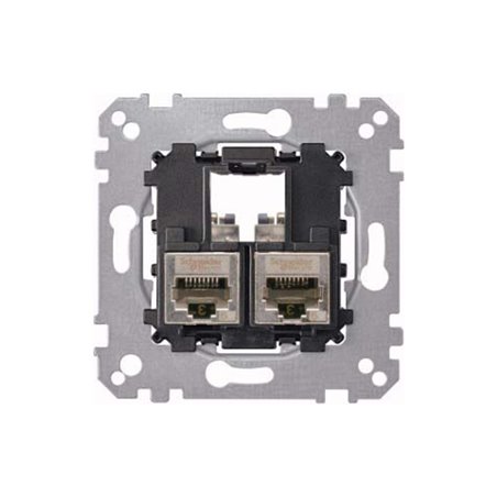 Merten Tragplatte 2fach m. RJ45 Cat6A STP MEG4576-0022