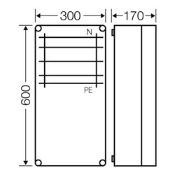 Hensel Sammelschienengehäuse 400A 600x300x170mm Mi 6458