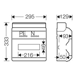 Hensel Automatengehäuse 12TE 12x18mm IP54 KV 1512