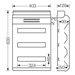 Hensel Automatengehäuse 54TE 3x18x18mm IP54 KV 3554