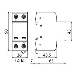 DEHN Kombi-Ableiter TT/TN-Systeme DSH TT 2P 255
