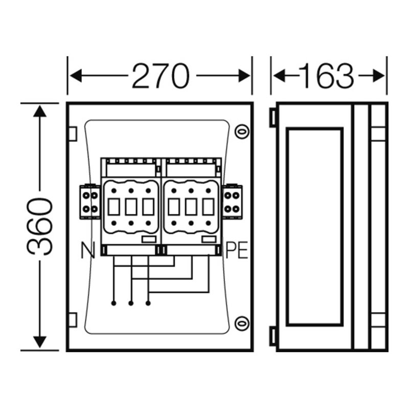 Hensel Lasttrenngehäuse 2xNH 00C,3p 125A FP 4212