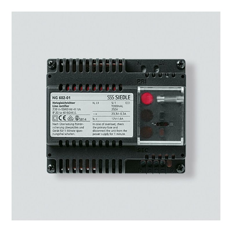 Siedle&Söhne Gleichrichter 230V/12VAC - 23,3VDC NG 602-01 DE