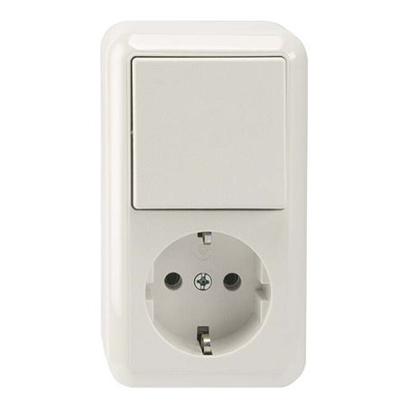 Merten SCHUKO-Steckdosenkombinat. 1-polig polarweiß AP MEG3495-8719