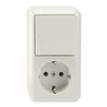 Merten SCHUKO-Steckdosenkombinat. 1-polig polarweiß AP MEG3495-8719