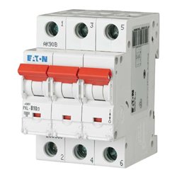 Eaton LS-Schalter m.Beschrift. B 10A, 3p PXL-B10/3