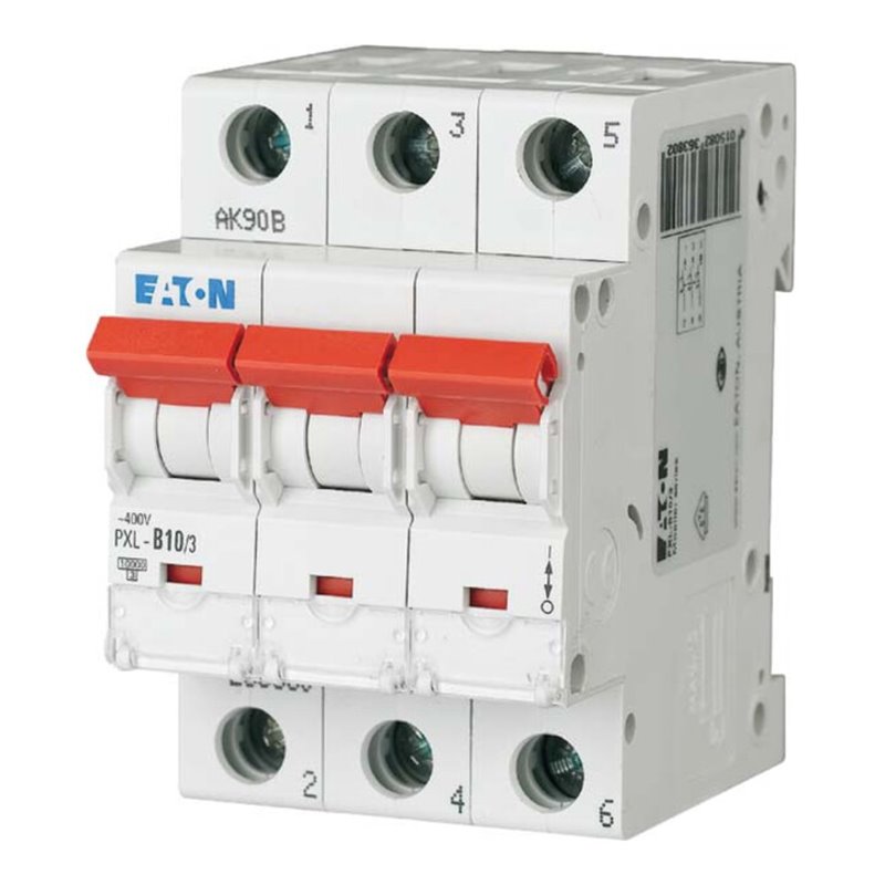 Eaton LS-Schalter m.Beschrift. B 10A, 3p PXL-B10/3