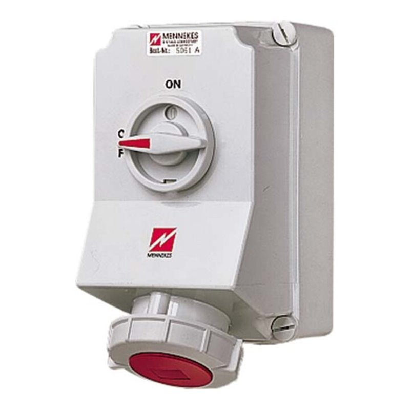 Mennekes Wanddose DUO 63A,5p,6h,400V,IP67 5113A