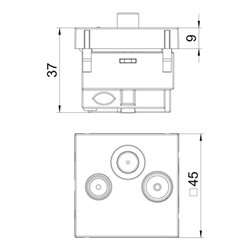 OBO Bettermann Vertr Antennensteckdose Stichdose ANT-3SD RW1