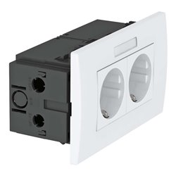 OBO Bettermann Vertr Steckdoseneinheit 2fach 84x140x59 rws SDE-RW D0RW2B