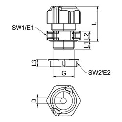 OBO Bettermann Vertr Kabelverschraubung teilbar, mit Gegenm. V-TEC TB25 09-11