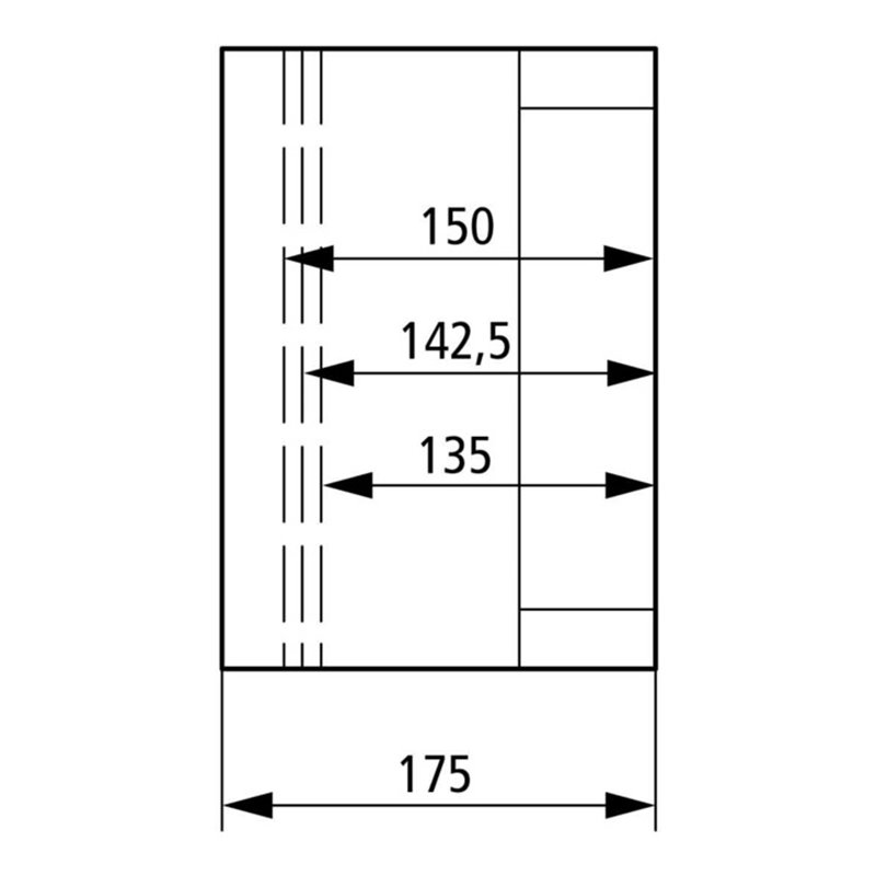 Eaton Einzelgehäuse m.metr.-Vorprägungen CI43E-150