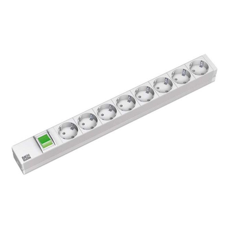 Bachmann 19Zoll Steckdosenleiste 8f 1HE 8xSchutz.1xScha. 333.400