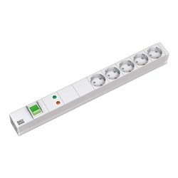 Bachmann 19Zoll Steckdosenleiste 5f mit Schalter, alu 333.403