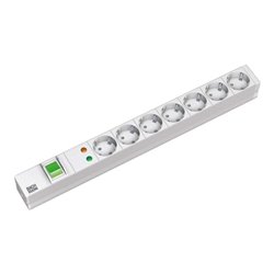 Bachmann 19Zoll Steckdosenleiste 7f mit Schalter, alu 333.405