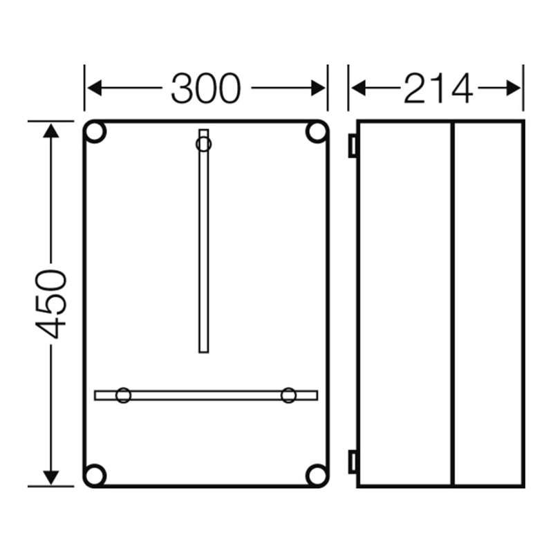 Hensel Zählergehäuse 300x450x214mm T190 Mi 2310