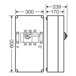Hensel Lastschaltergehäuse 250A 3p.+PE+N Mi 7455