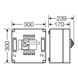 Hensel Lastschaltergehäuse 160A 3p.+PE+N Mi 7256